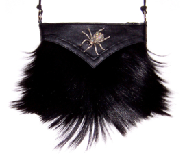 BLACK WIDOW schoudertasje gothic | leder met geitenhuid