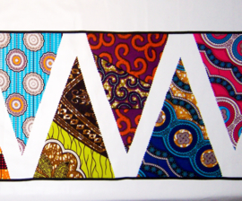 Afrikaanse vlaggenlijn PARTY | slinger met vlaggetjes van African Wax Print stof  | 5 meter