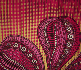 288 Afrikaanse stof | African Wax Print met gouden versiering | 100% premium cotton  | prijs / yard