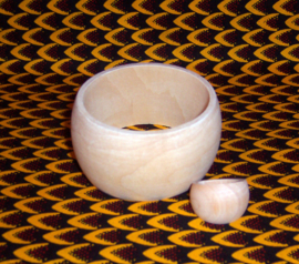 HOUTEN armband + ring set ANGELE | African Chic | cherry wood | bangle maat M = 20 cm