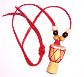 KETTING DRUM #2 | afrikaanse trommel | hout / rode leerveter