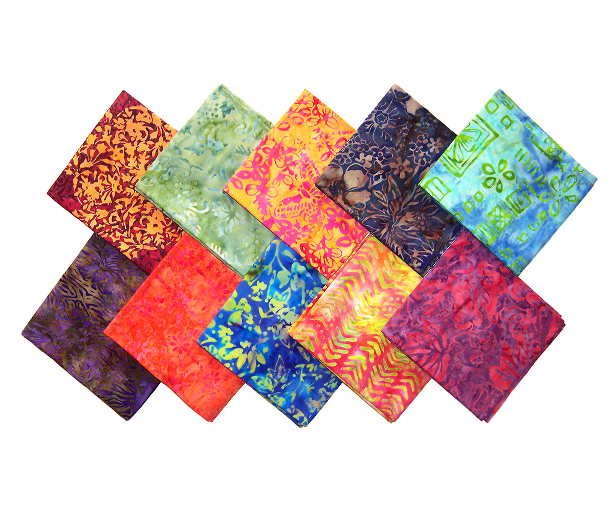 BATIK quiltstoffen | 10 Fat Quarters 100% katoen | batik mix #14