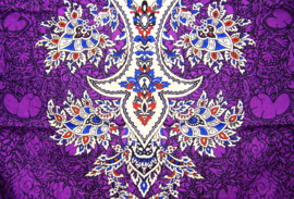 Dashiki stof VIOLET | etnische print | 100% katoen | coupon 166 x 108 cm