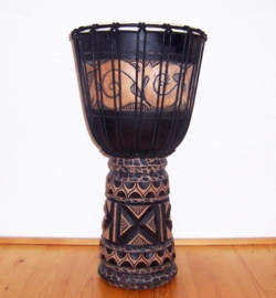 DJEMBE TROMMEL afrikaanse woondeco houtsnijwerk size L #3