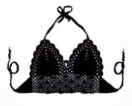 Gehaakt topje BLACK van katoen | Ibiza gypsy style | maat 36/38