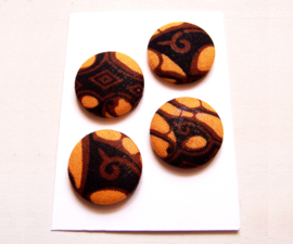 Indonesische knopen KAIN BATU | stofknopen met harapan batik | diameter 2,9 cm / 4 stuks