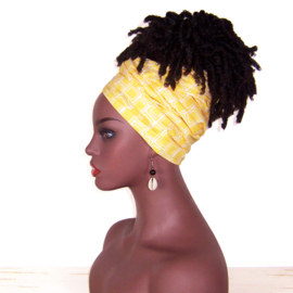 Animal print hoofddoek - headwrap GIRAFFE | soepele katoen - 157 x 47 cm