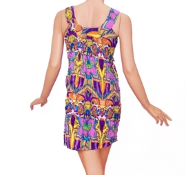 Crinkle mini-jurk / tuniek MULTICOLOR | maat 36/38