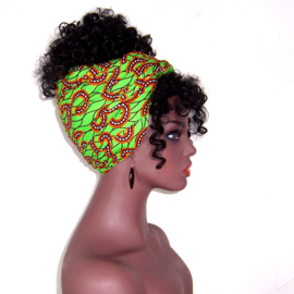 Afrikaanse hoofddoek - headwrap SUBIRA | African wax print | katoen - 180 x 56 cm