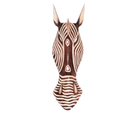 50 cm Houten ZEBRA masker NJERI - Afrikaans dierenmasker