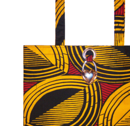 Afrikaanse schoudertas / shopper COCONUTS VLISCO met tashanger