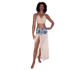 Afrikaanse rok / strandjurk BLUE | African beach dress | maat S-36