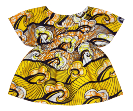 Dashiki setje BABY GIRL YELLOW | jurkje + luierbroekje | Vlisco Super-Wax | maat 62/68 = 4-6 maanden