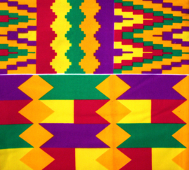 340 Afrikaanse stof | Kente Ghana - African Wax Print - Polycotton