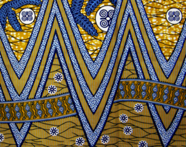 Afrikaans dashiki shirt ZIGZAG blue | african wax print | unisex