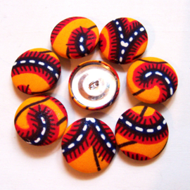 Afrikaanse knopen MACARONI | stofknopen met african wax print | diameter 2,9 cm / 4 stuks