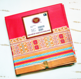 Dashiki stof CORAL RED | ANGELINA Java Prints van VLISCO 100% katoen coupon 180 x 120 cm