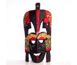 Afrikaans MASAI masker uit KENIA traditioneel | hout | 23 cm | #6