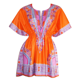 Afrikaanse dashiki jurk ORANGE | kaftanjurkje | Vlisco ANGELINA