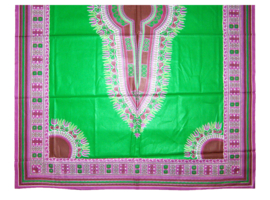 Dashiki stof GREEN | ANGELINA Java Prints van VLISCO | 6 yards = 3 dashiki patronen