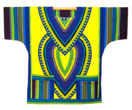 AFRIKAANS DASHIKI SHIRT heart LICHTGEEL | unisex zomer party festival blouse
