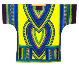 Afrikaans dashiki shirt HEART LICHTGEEL | african print | unisex