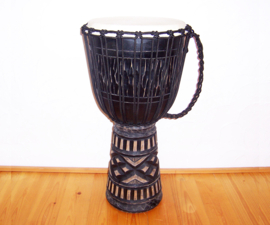 DJEMBE TROMMEL afrikaanse woondeco houtsnijwerk size L #6