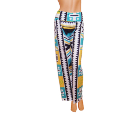 Palazzo pants WIT-MULTICOLOR | hippie bohemian style maat 40