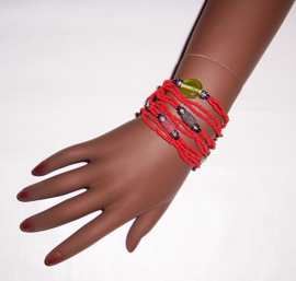 KRALENSNOER ketting / armband rood 112 cm | Boho - Hippie style