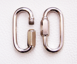 METALEN RINGEN OPEN 5 cm recht model met schroef (2 stuks) voor stoere herentassen