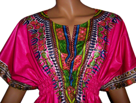 Afrikaanse dashiki jurk PINK | kaftanjurkje | Vlisco ANGELINA