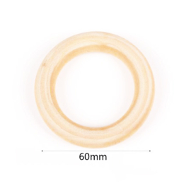 Blank houten ringen 60 mm | voor sieraden en macramé | 2 stuks