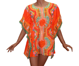 African Gypsy kaftan ORANJE | korte kaftan / kimono M-XXXL