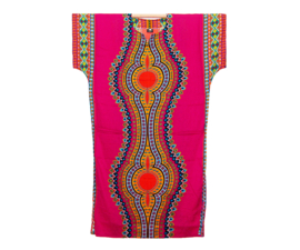 Afrikaans dashiki SHIRT LANG mozaiek pink | kaftan