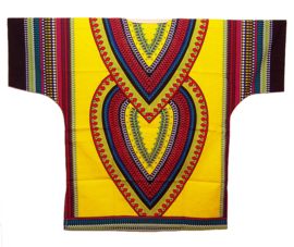 Afrikaans dashiki shirt HEART DONKERGEEL | unisex