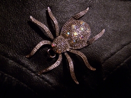 BLACK WIDOW schoudertasje gothic | leder met geitenhuid