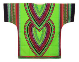 Afrikaans dashiki shirt HEART LIME GROEN | african print | unisex