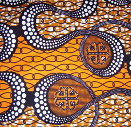 414 Afrikaanse stof | African Wax Print - soft cotton | prijs / yard