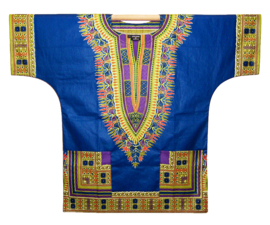 Afrikaans dashiki shirt  BLUE-PURPLE | Vlisco ANGELINA