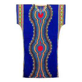 Afrikaans dashiki SHIRT LANG mozaiek donkerblauw | kaftan