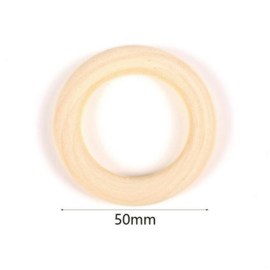 Blank houten ringen 50 mm | voor sieraden en macramé | 5 stuks