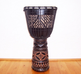 DJEMBE TROMMEL afrikaanse woondeco houtsnijwerk size L #11