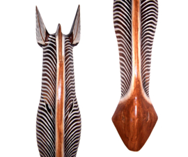 100 cm Houten ZEBRA masker ONA'JE - Afrikaans dierenmasker