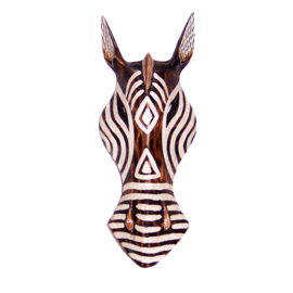 30 cm Houten ZEBRA masker KENNYA - Afrikaans dierenmasker