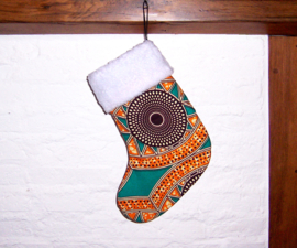 Afrikaanse kerstsok KEYONE | African print Christmas stocking