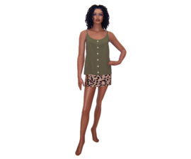 COWRIE TOP met  schelpen GROEN | Afrikaans, Hippie Ibiza | L-XL-XXL
