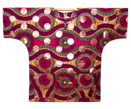 Afrikaans dashiki shirt SAFIA | african print met gouden opdruk