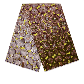 235 Afrikaanse stof | African Wax Print met gouden opdruk - premium cotton  | prijs / yard