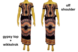 African Gypsy wikkelrok ZWART | lange rok | maat M-XXXL