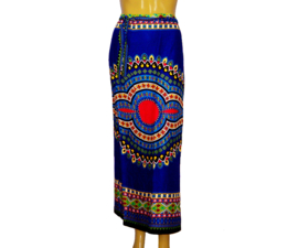 African Gypsy wikkelrok DONKERBLAUW | lange rok